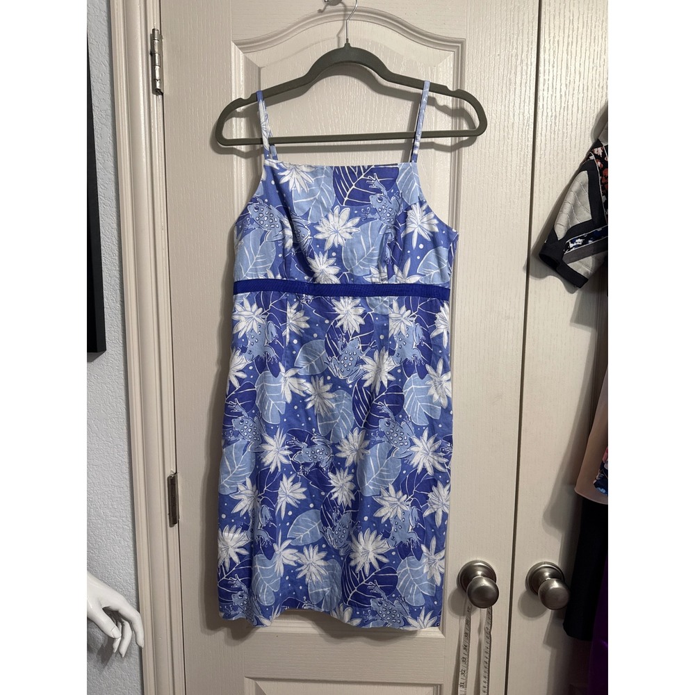 Vintage Lilly Pulitzer Frog Floral Dress Cottage Coastal Tropical Resort Preppy - Picture 2 of 6